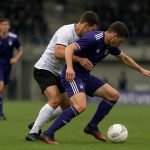 Actiebeeld uit RSCA Futures tegen KAS Eupen in de Challenger Pro League