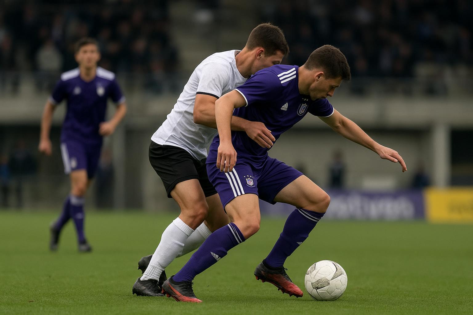 Actiebeeld uit RSCA Futures tegen KAS Eupen in de Challenger Pro League
