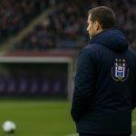 Jérémy Taravel langs de zijlijn als coach van Anderlecht