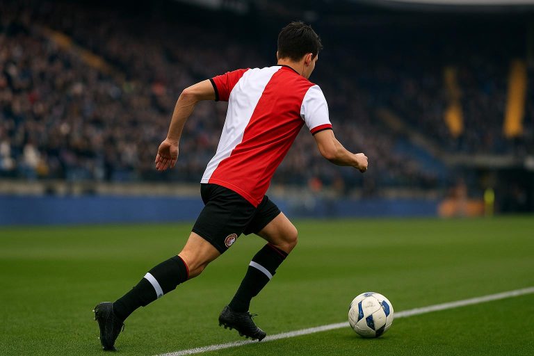 Raheem Sterling in Feyenoord-tenue tijdens een wedstrijdmoment in het stadion
