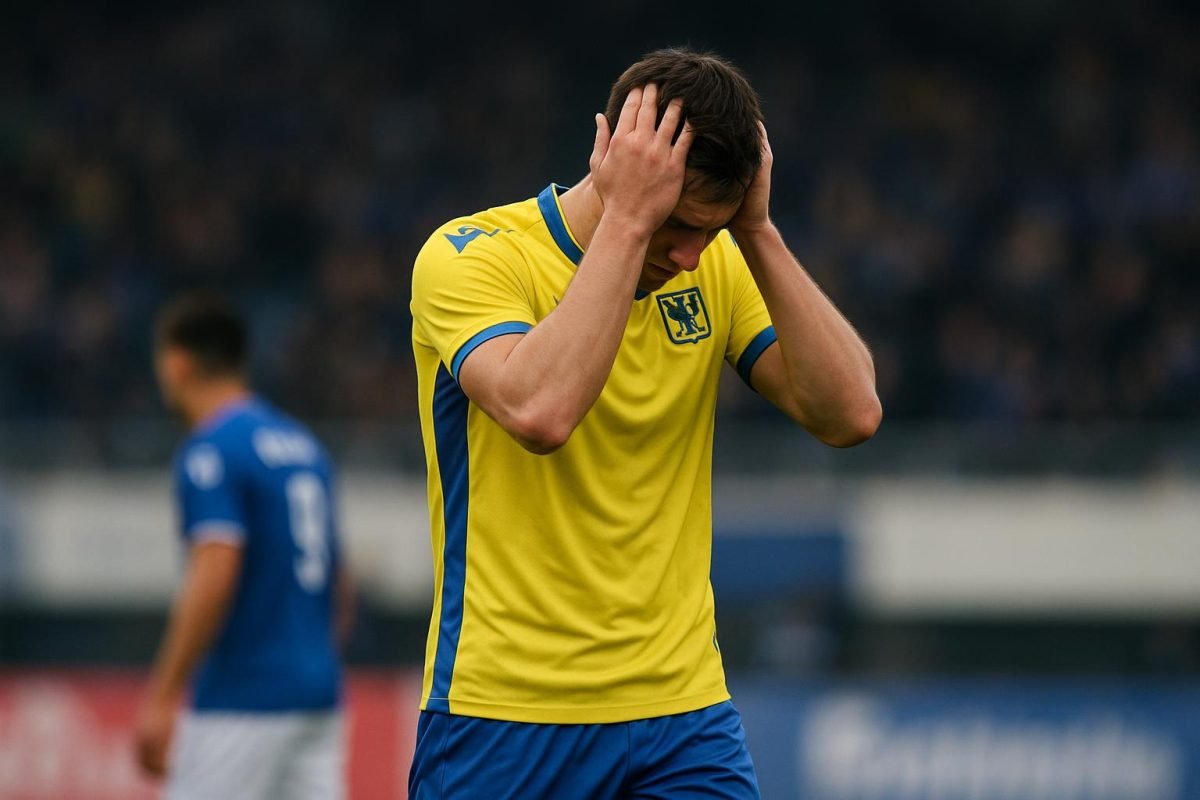 Illias Sebaoui van STVV reageert na de derby tegen KRC Genk