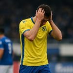 Illias Sebaoui van STVV reageert na de derby tegen KRC Genk