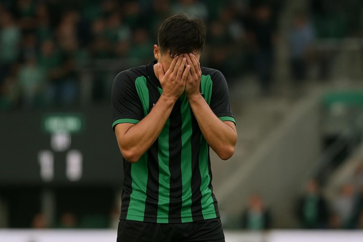 Hannes Van der Bruggen van Cercle Brugge reageert teleurgesteld na de match