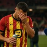 Benito Raman van KV Mechelen reageert emotioneel na de match