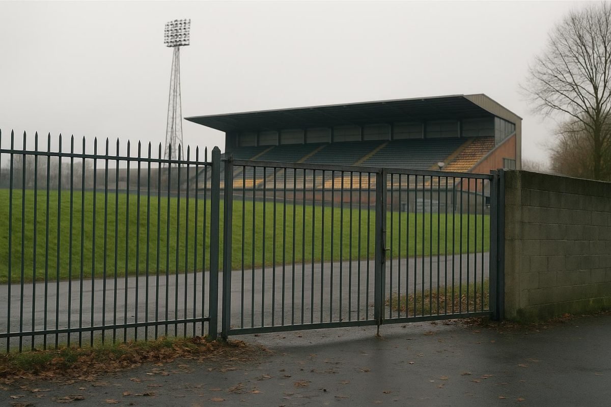 Omgeving rond een stadion bij Racing Mechelen zonder herkenbare gezichten