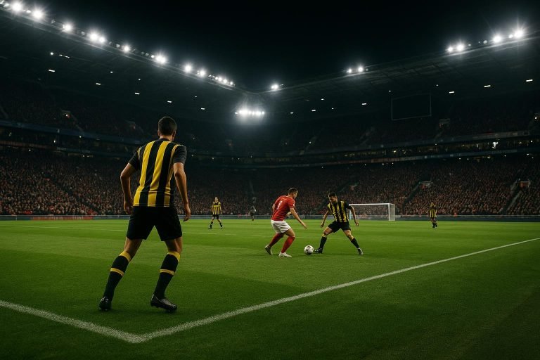 Sfeerbeeld in een voetbalstadion tijdens een interlandavond