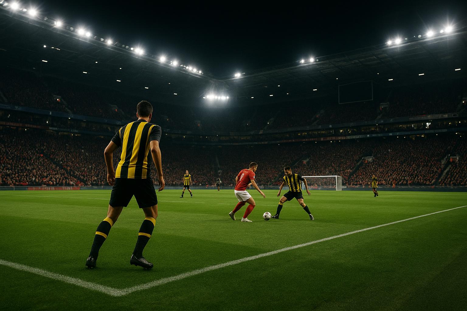 Sfeerbeeld in een voetbalstadion tijdens een interlandavond