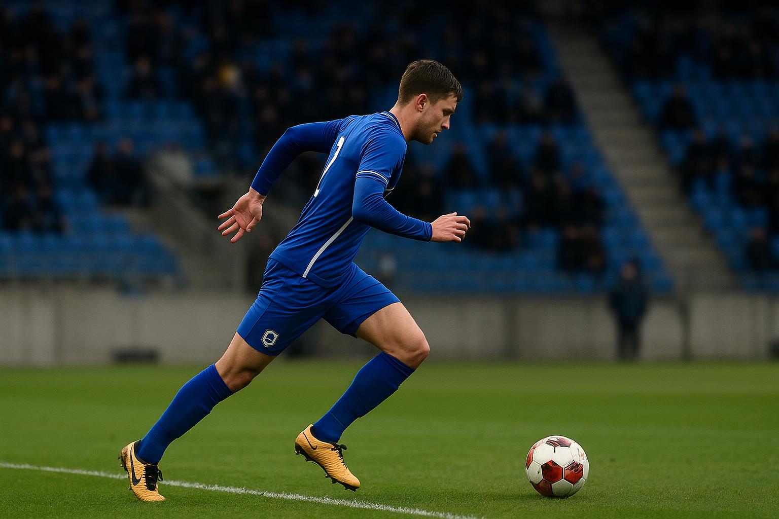 Zakaria El Ouahdi van KRC Genk in actie tijdens een wedstrijd