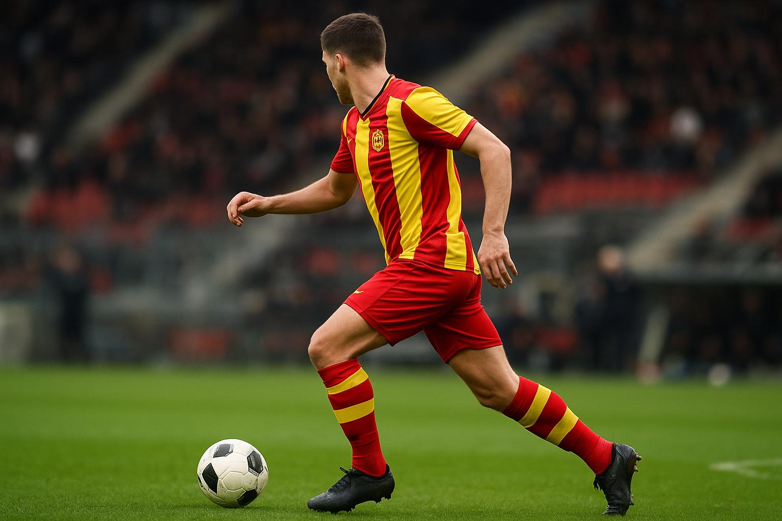 Myron van Brederode in actie voor KV Mechelen tijdens een wedstrijd.