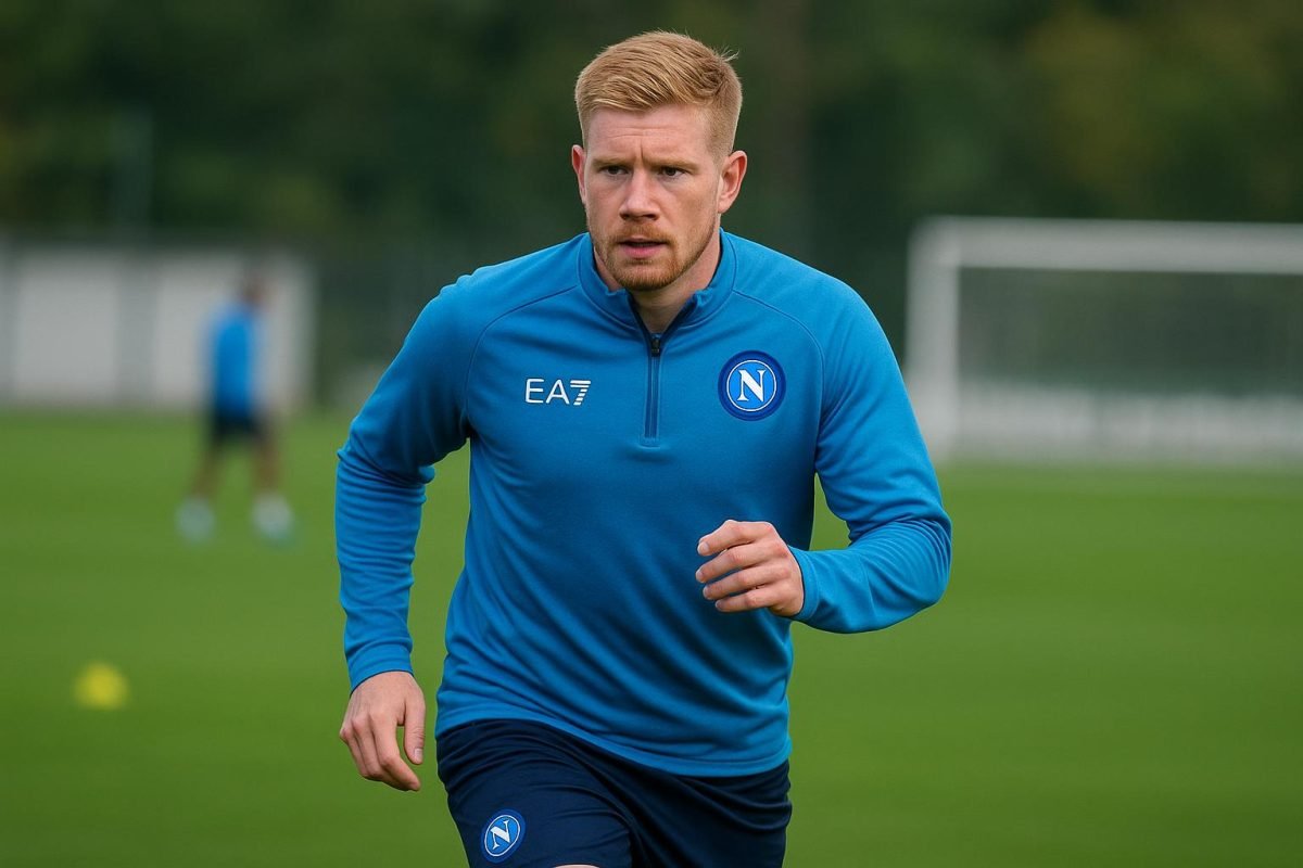 Kevin De Bruyne op training bij SSC Napoli tijdens zijn terugkeer na blessure