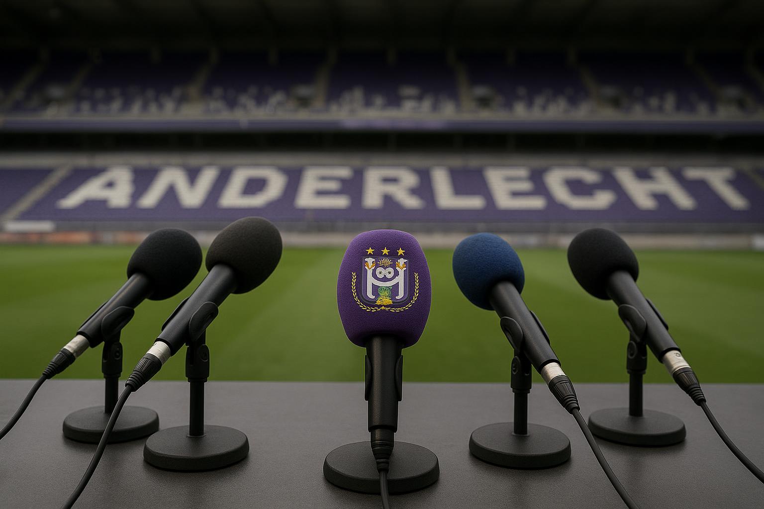 Peter Verbeke tijdens een persmoment bij RSC Anderlecht