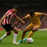 Actiebeeld uit Brentford-Wolverhampton in het Community Stadium