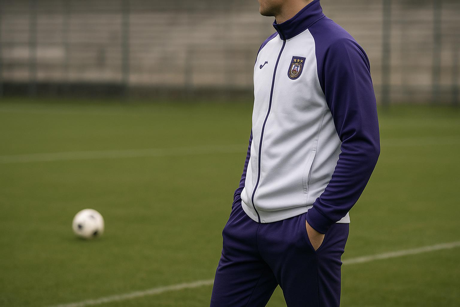 Moussa Diarra van Anderlecht op het trainingsveld, gefotografeerd vanop de rug