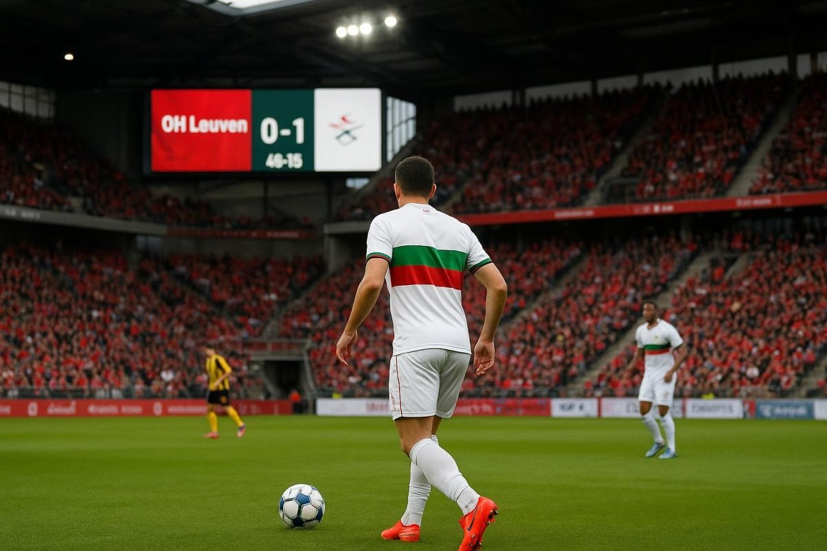Sfeershot in een stadion tijdens de slotspeeldag met focus op spanning onderin