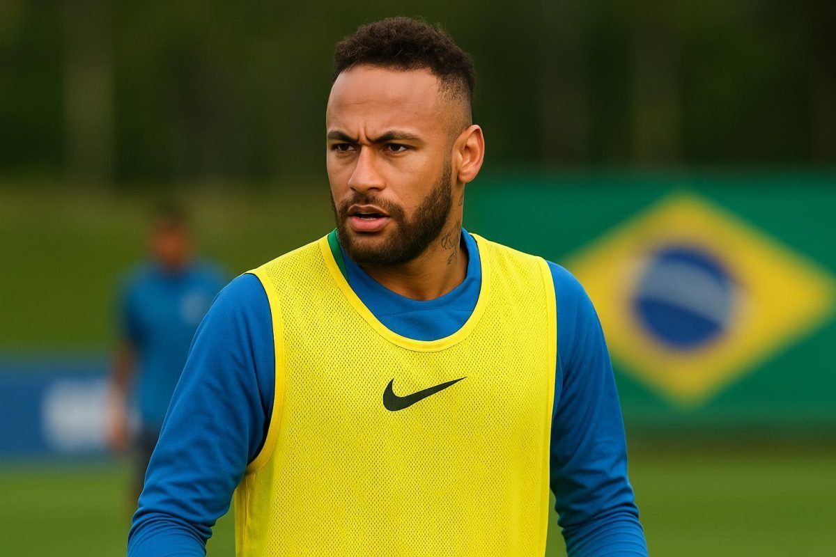 Neymar van Santos reageert teleurgesteld na het nieuws dat hij niet is geselecteerd voor Brazilië.