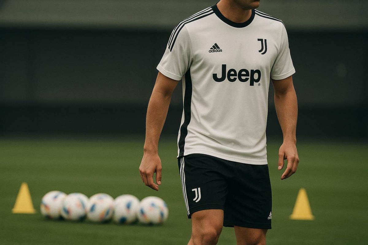 Teun Koopmeiners in Juventus-tenue tijdens een trainingsmoment