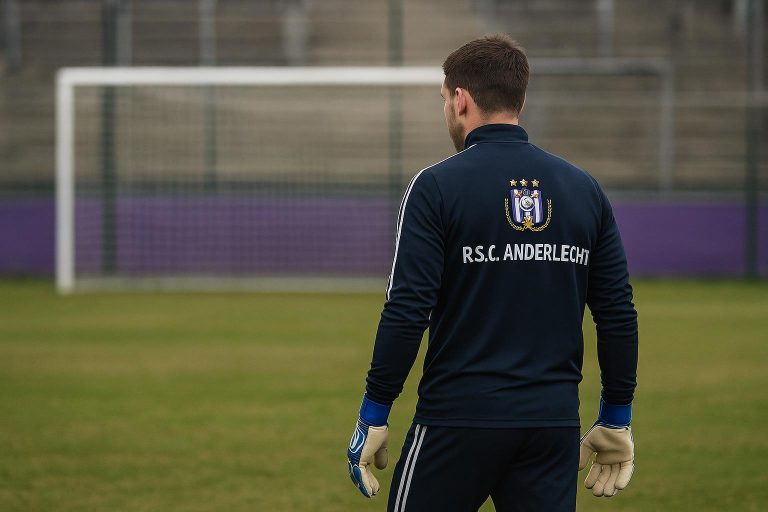 Colin Coosemans van RSC Anderlecht tijdens een training op het oefencomplex