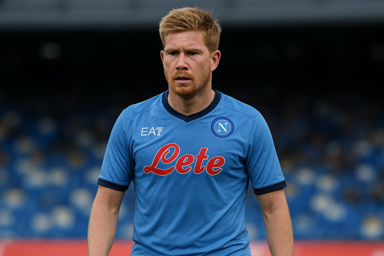 Kevin De Bruyne in actie in het shirt van Napoli tijdens een wedstrijd