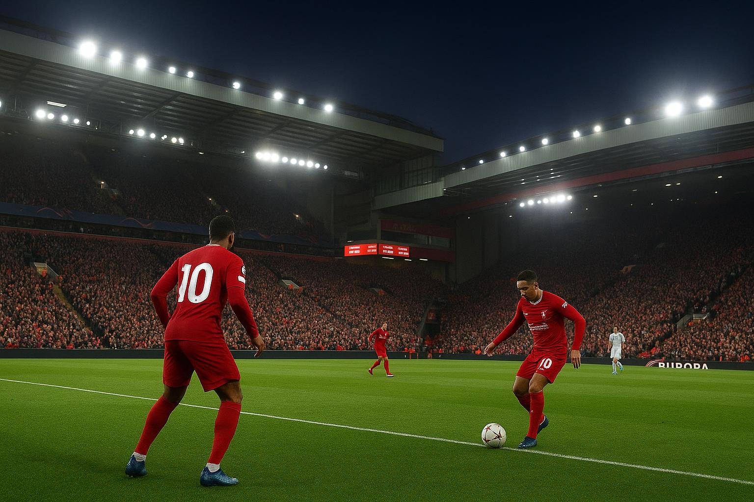 Sfeerbeeld van Anfield tijdens een Europese avond van Liverpool