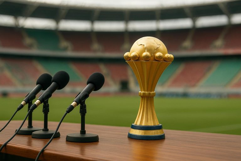 Sfeerbeeld in een stadion rond de Africa Cup na het omstreden verdict over de finale tussen Senegal en Marokko