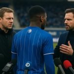 Mbaye Leye, assistent-trainer van KAA Gent, langs de zijlijn