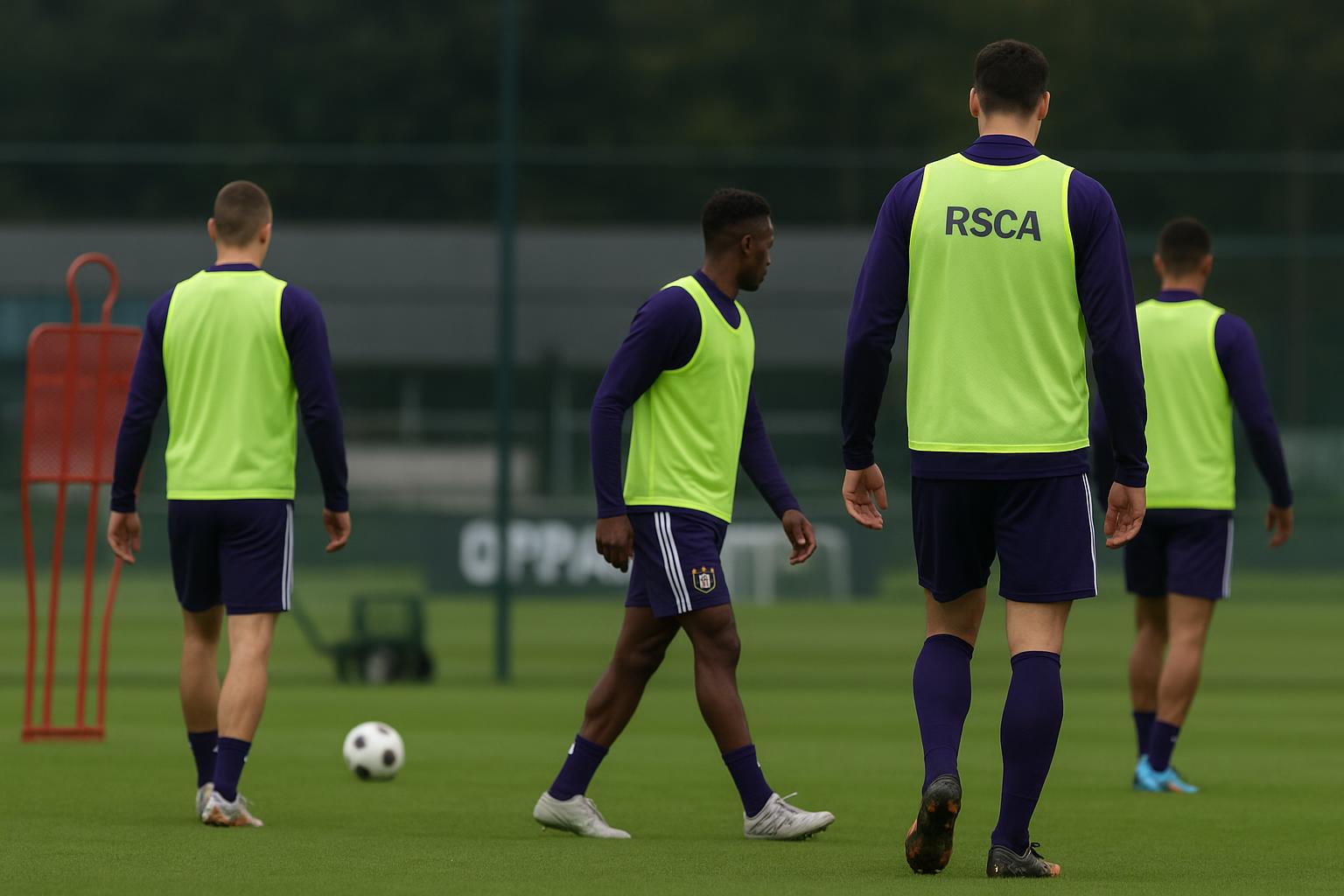 Trainingsmoment bij RSC Anderlecht met focus op revalidatie en terugkeer in de selectie