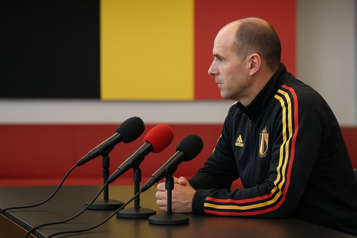 Rudi Garcia tijdens een persmoment bij de Rode Duivels