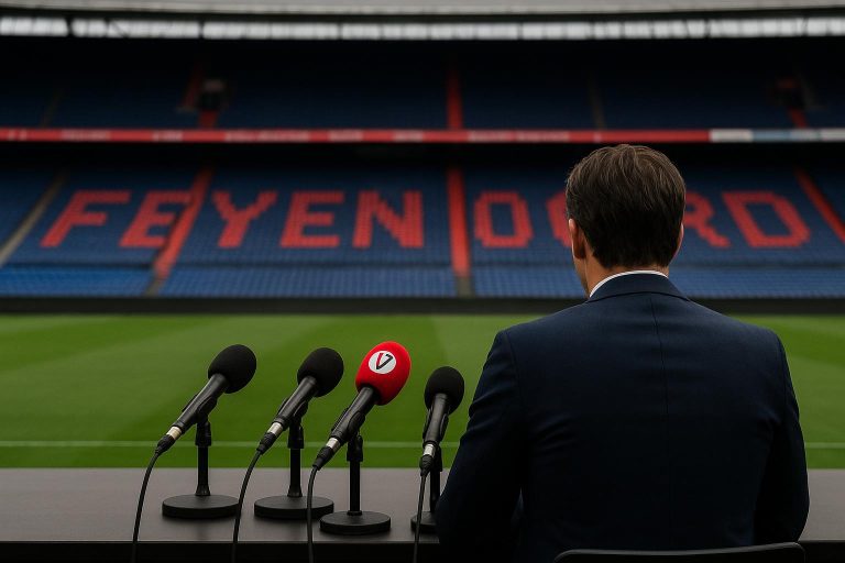 Dennis te Kloese, directeur van Feyenoord, tijdens een persmoment.