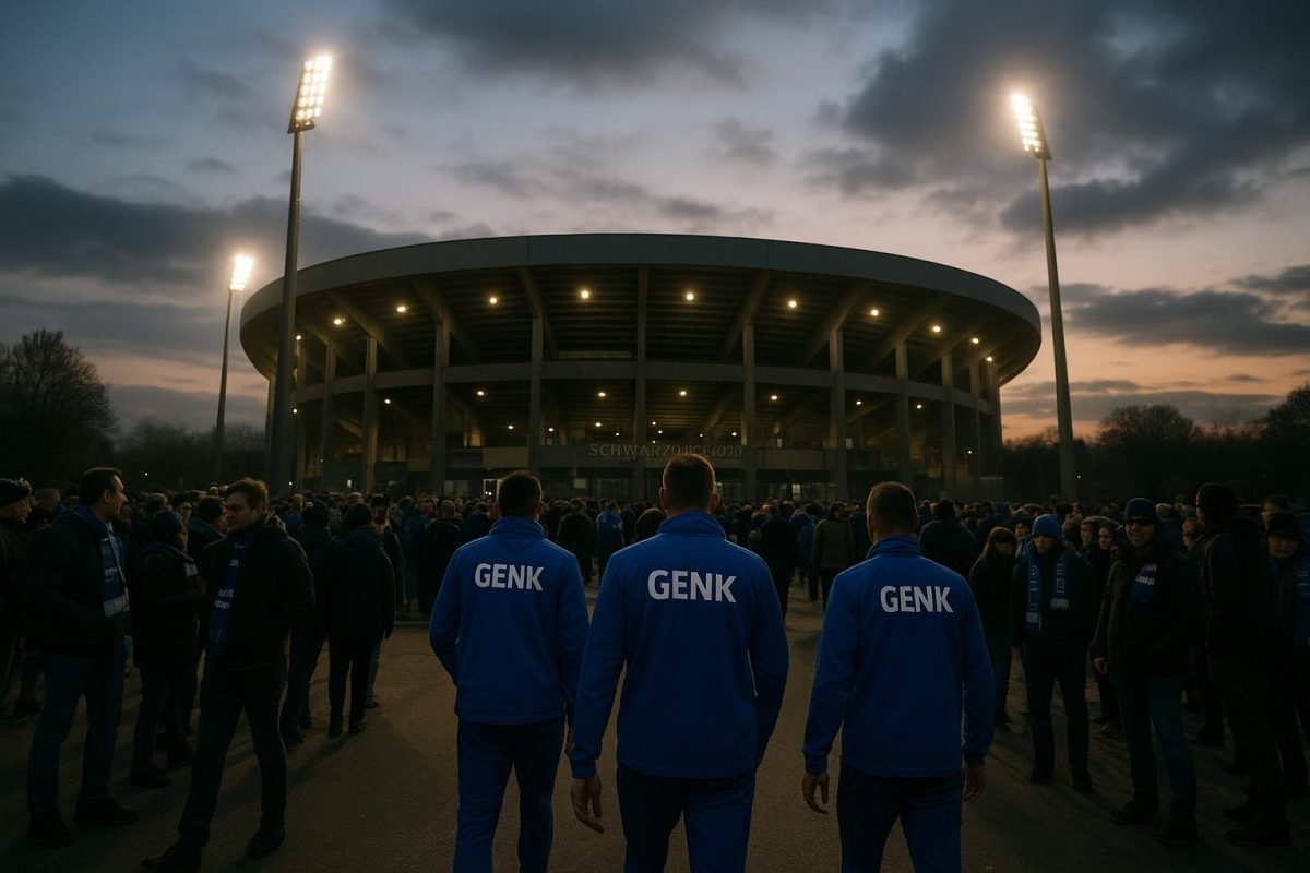 Avondsfeer rond het stadion in Freiburg voor SC Freiburg tegen KRC Genk in de Europa League