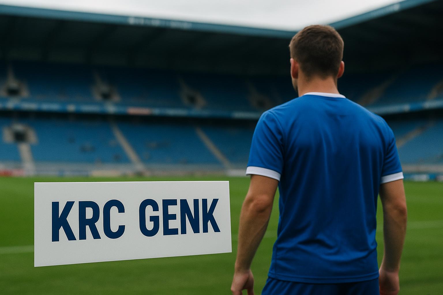 Konstantinos Karetsas van KRC Genk in een transfercontext rond de Cegeka Arena