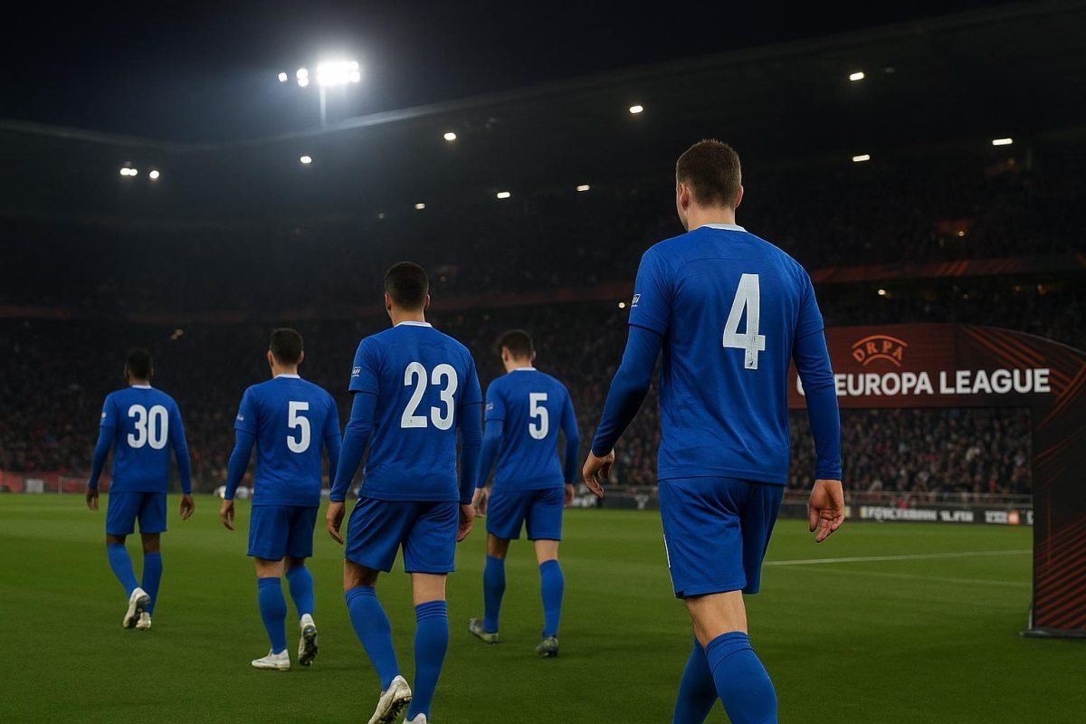 Sfeerbeeld rond een Europa League-avond van KRC Genk in het stadion van SC Freiburg
