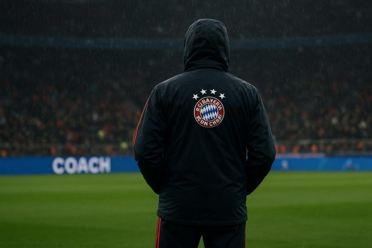 Vincent Kompany langs de zijlijn als coach van Bayern München in de Champions League