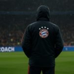 Vincent Kompany langs de zijlijn als coach van Bayern München in de Champions League