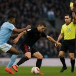 Spelers van Celta de Vigo vieren een doelpunt tegen Olympique Lyon in de Europa League.