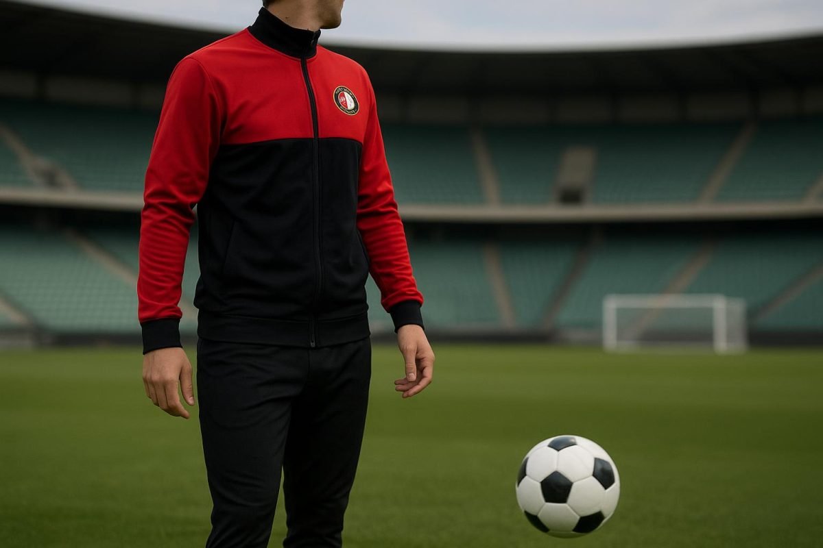 Anis Hadj Moussa in Feyenoord-tenue tijdens een trainingsmoment.