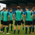 Spelers van FC Dender tijdens een trainingsmoment in aanloop naar de degradatiestrijd