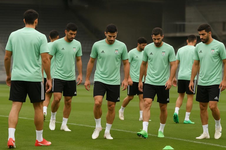 Spelers van Iran op training in aanloop naar interlands