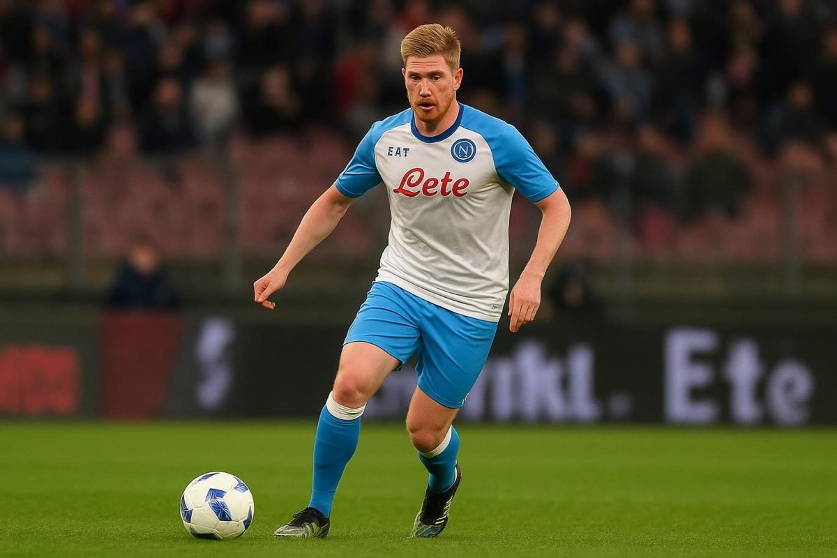 Kevin De Bruyne in actie voor Napoli tijdens de wedstrijd tegen Cagliari