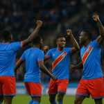 Spelers van DR Congo vieren hun WK-kwalificatie na de intercontinentale play-offfinale tegen Jamaica in Zapopan