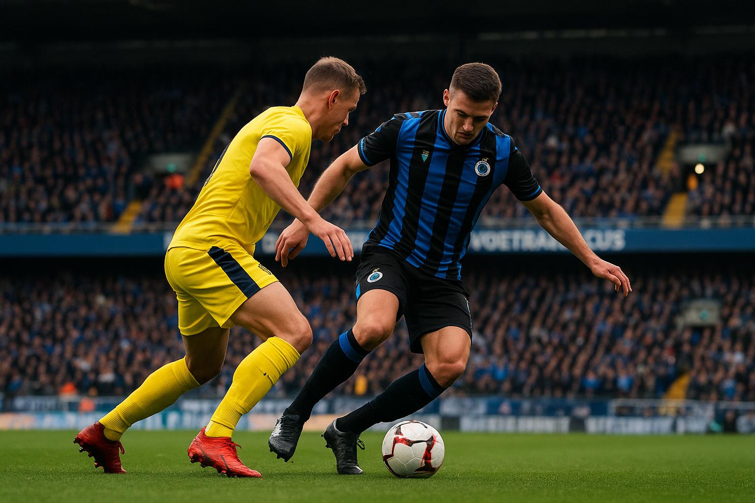 Sfeerbeeld van Union tegen Club Brugge in het Dudenpark tijdens de play-offs.