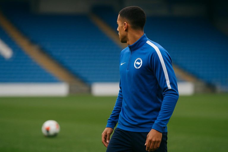 Amario Cozier-Duberry in trainingcontext, met focus op transfergeruchten rond Brighton en interesse uit de Jupiler Pro League.