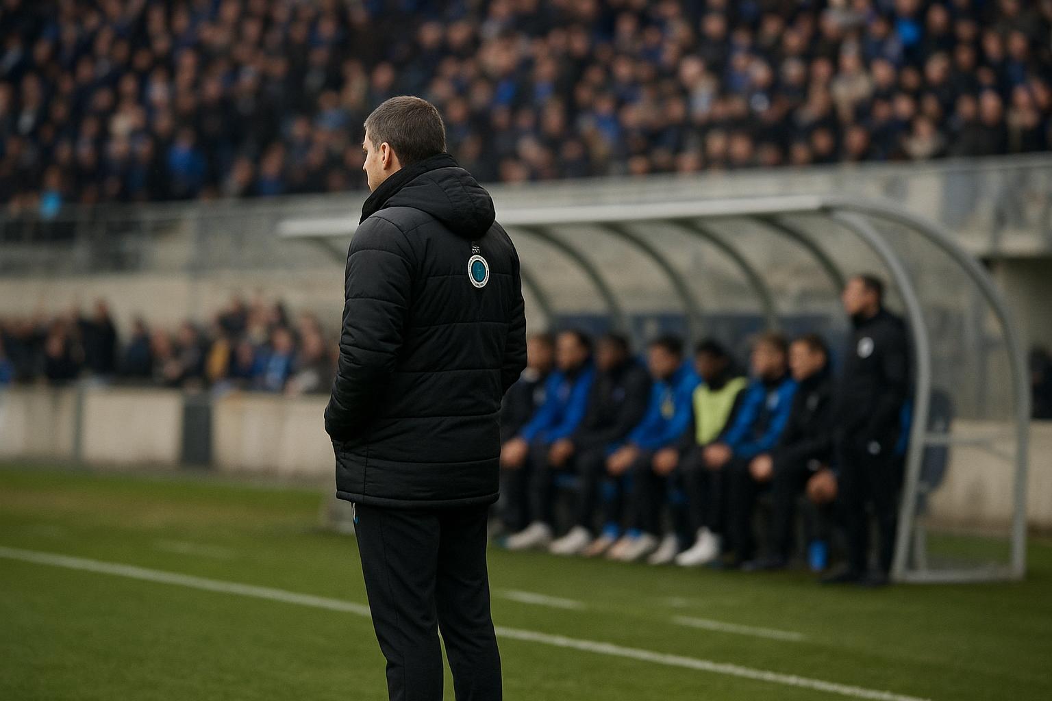 Ivan Leko langs de zijlijn bij Club Brugge tijdens een wedstrijd in het Dudenpark.