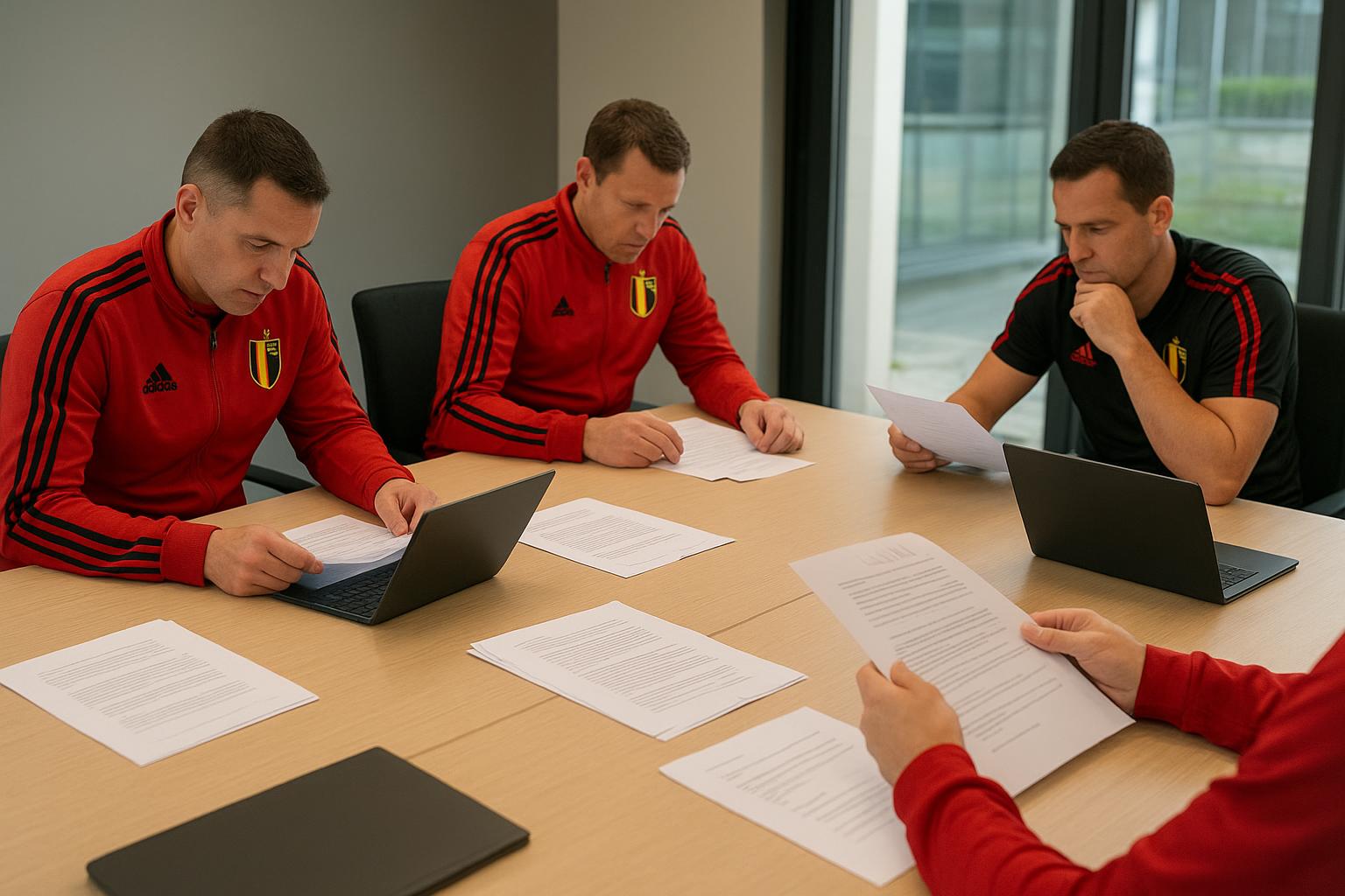 Sfeerbeeld van het bondshuis van de KBVB met voetbalcontext