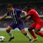 Sfeerbeeld bij RSC Anderlecht tijdens een wedstrijdmoment met een speler op de flank.