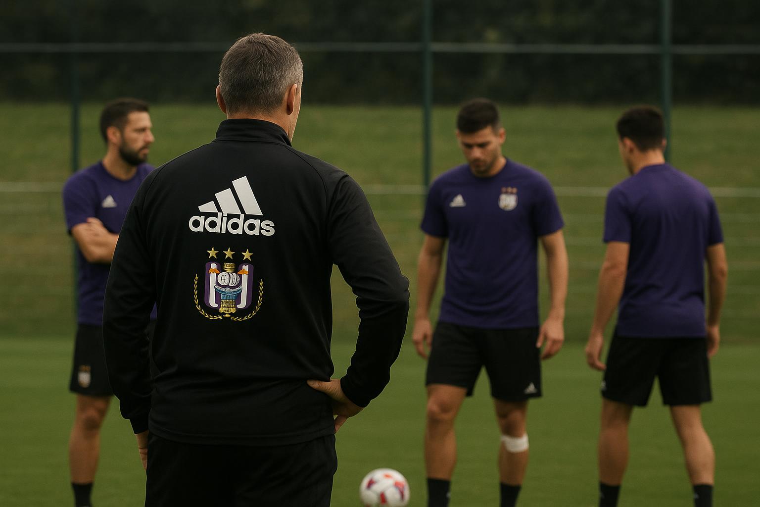 Silvio Proto bij Anderlecht in trainingscontext, met focus op de blessurezorgen rond Mario Stroeykens