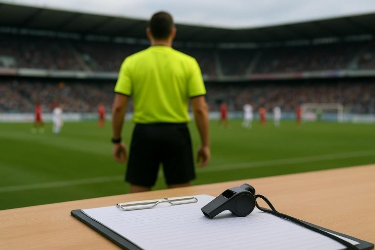 Jonathan Lardot van het Referee Department tijdens een moment rond de Belgische arbitrage in de play-offs