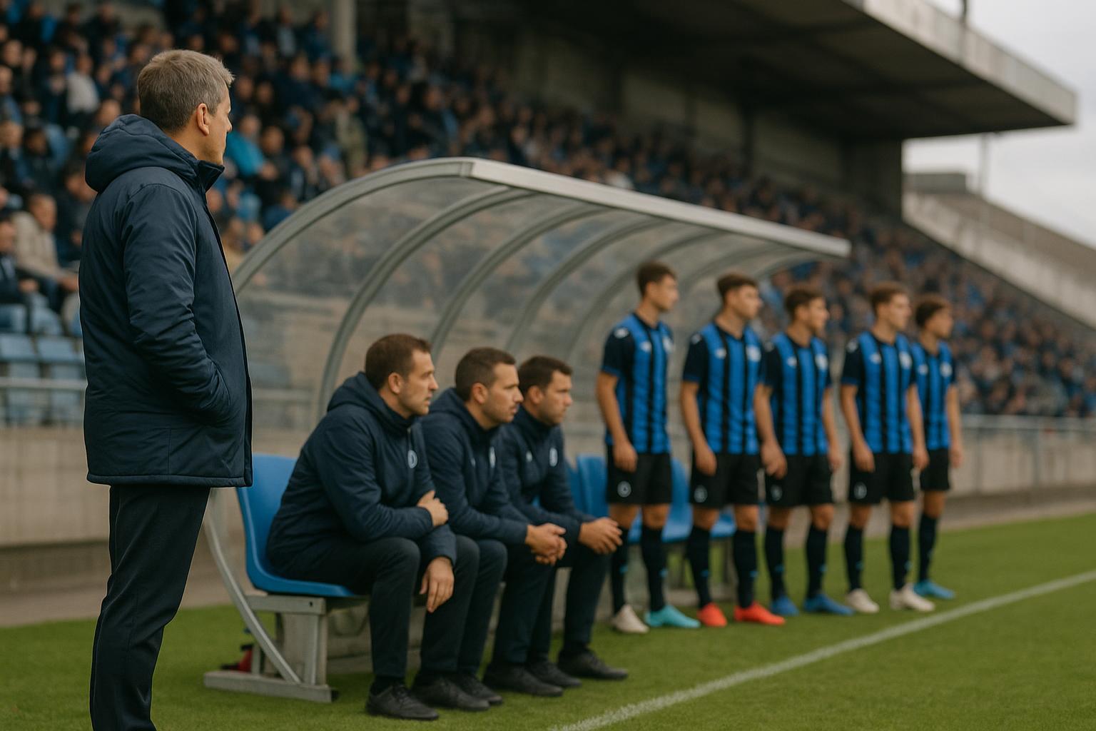 Jonas De Roeck langs de zijlijn bij Club Brugge U19 na de Youth League-finale