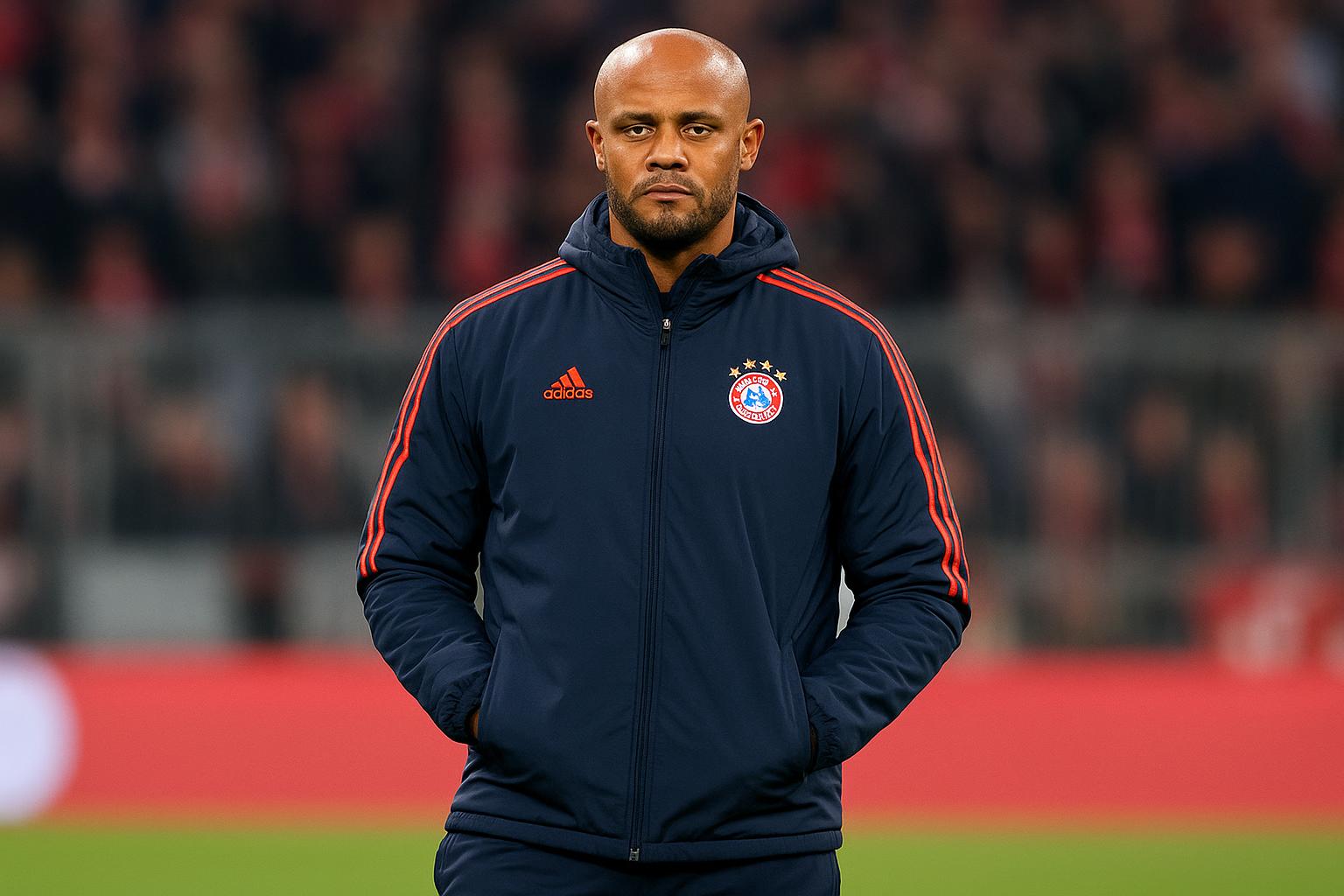 Vincent Kompany als trainer langs de zijlijn bij Bayern München