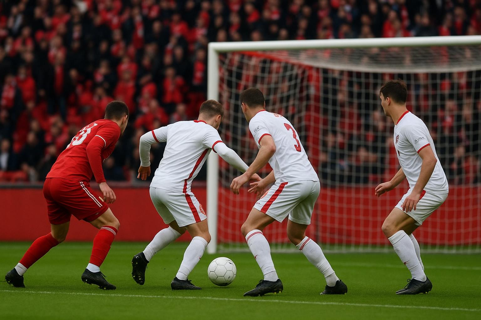 Spelmoment tijdens Standard Luik tegen Royal Antwerp FC op Sclessin