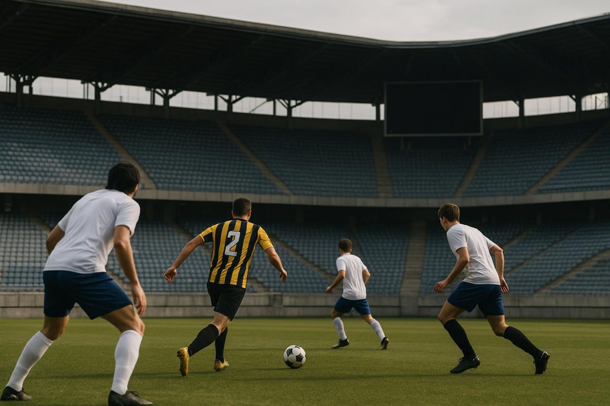 Sfeerbeeld van een stadion tijdens een match in de Challenger Pro League, zonder herkenbare gezichten.